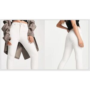 New High Waist Ankle Skinny jeans in off-white | Topshop